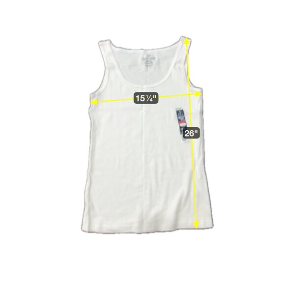 Faded Glory Ribbed Scoop Neck Sleeveless Tank Top White Sz XL Everyday Wear NWT - Picture 6 of 9